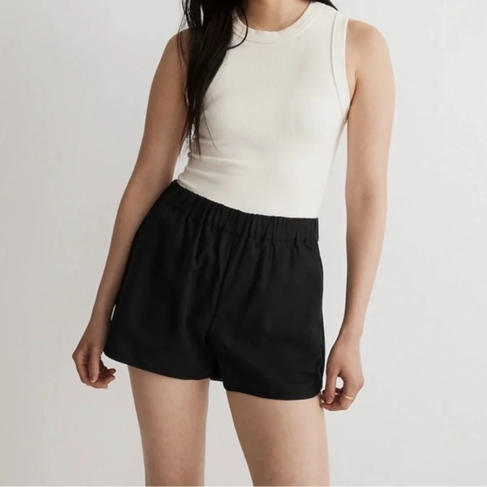 Madewell Linen Black Shorts - Picture 1 of 3